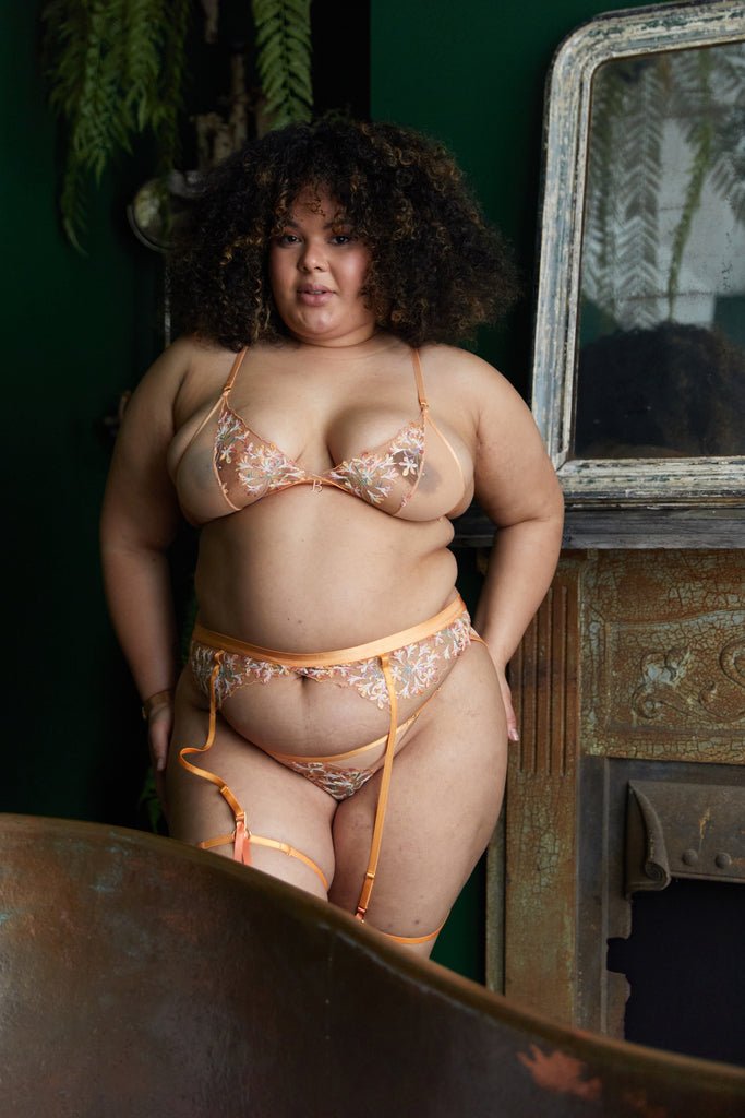 Women’s Lingerie Arianna Peach Embroidered Triangle Bra Triangle Bra Boa Boa