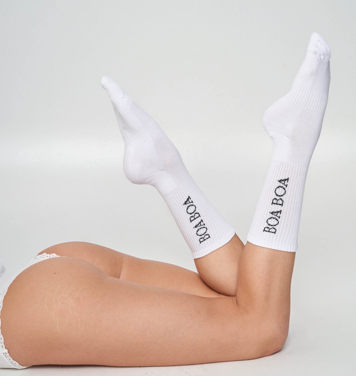 Women’s Lingerie 2-pack Everyday Logo Socks - White Socks Boa Boa   